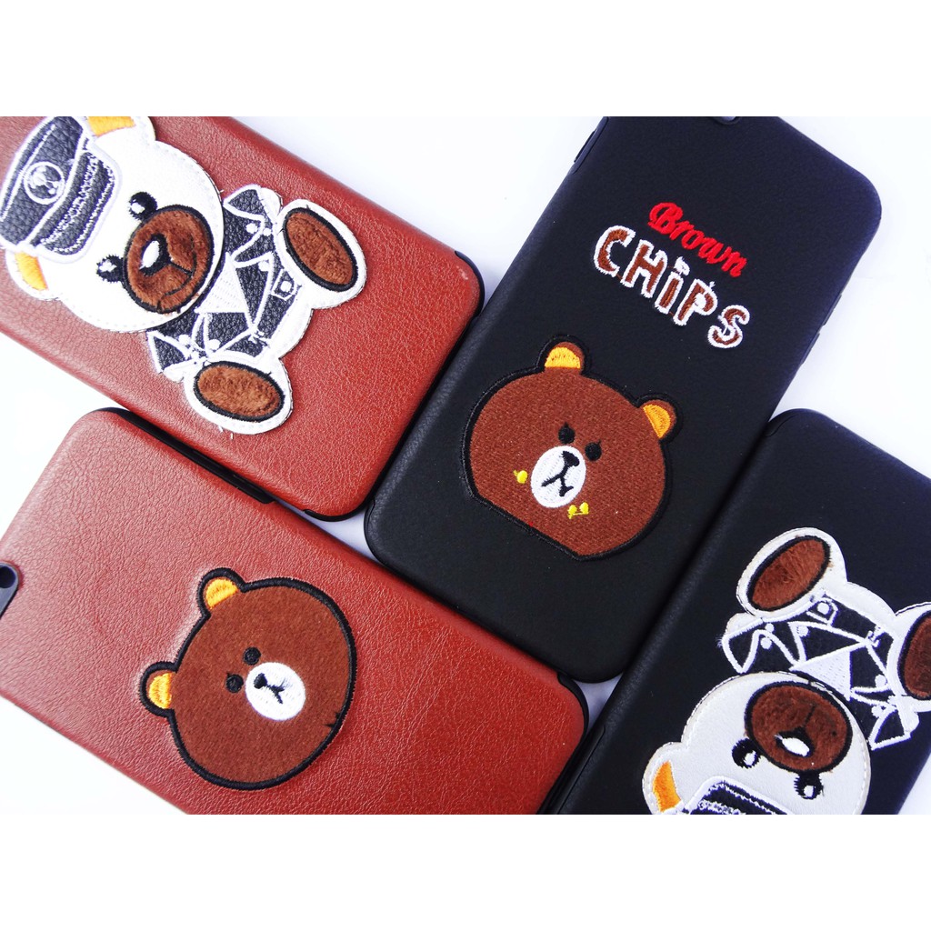 IPHONE 7/7G/7+/7G+ Leather SoftCase Style Motif 3D Choco Bear / Softcase Motif