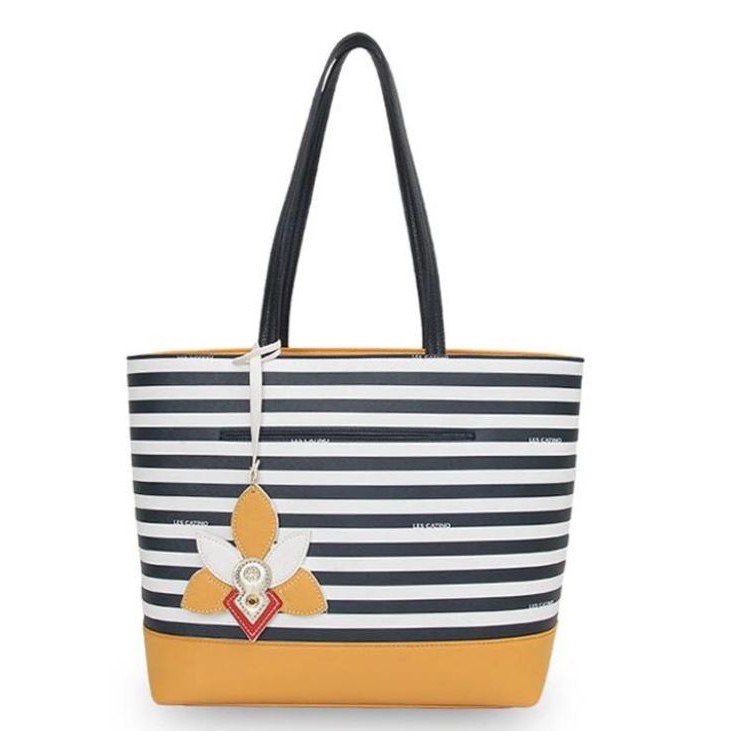 Les Catino Tokyo Shibuya Stripe Sun Flower Tote Bag [M]