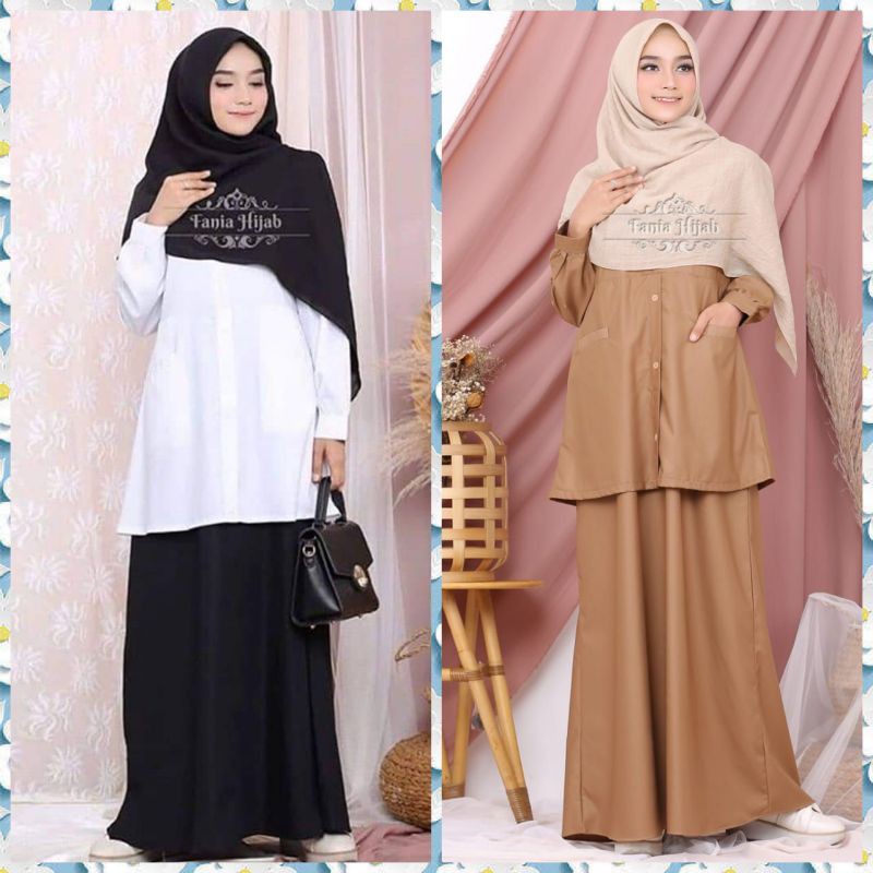 INARA KHAKI HITAM PUTIH SERAGAM DINAS WANITA BUSUI BAHAN KATUN TOYOBO NYAMAN POLOS ORIGINAL FANIA HI