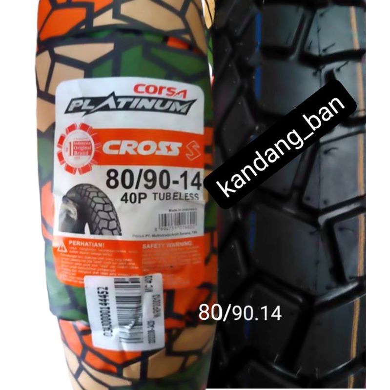 BAN TUBLES MATIC CORSA PLATINUM CROSS 80/90.14 BAN BARU 100% ORIGINAL, GRATIS PENTIL