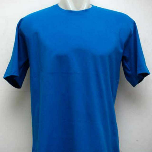 baju kaos lengan pendek warna biru turkis gelap