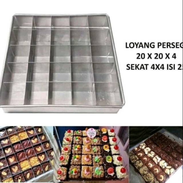  LOYANG  BROWNIES  SEKAT  UKURAN 20 CM 25 SEKAT  Shopee Indonesia