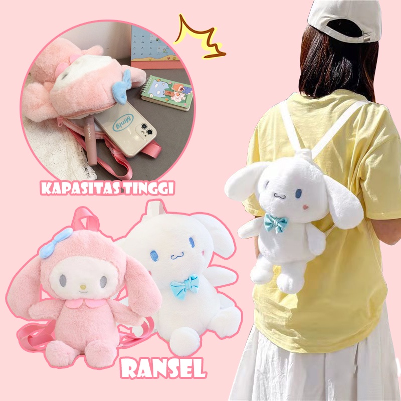 Kartun Boneka Ransel Jepang Super Lucu Boneka Anjing Bertelinga Besar Anjing