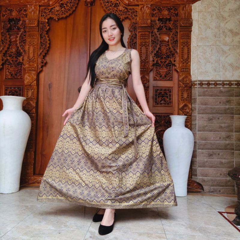 Dress Daster Panjang Tali Motif Batik Lengan Pendek Puntung Katun Super Premium Bali Terbaru Kekinian Pakaian Baju Dres Murah Wanita Cewek Perempuan Ibu Ibuk Hamil Dan Menyusui Termurah Grosir Casual XL Jumbo Lokal Santai Adem Busui Ori Maxi Gaun Muslim-Abu Abu