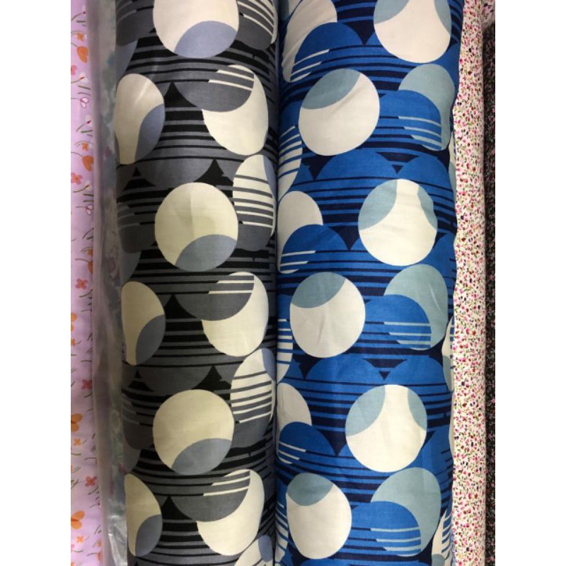 bahan kain katun jepang catoon japan desain motif lingkarang bulat abstrak