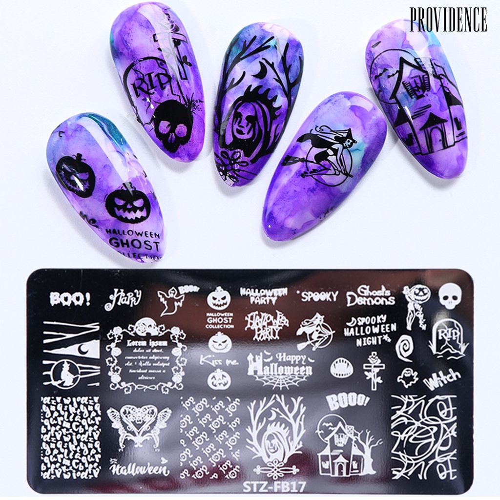 Providence Plat Stempel Kuku Motif Halloween Untuk Manicure / Nail Art / Salon