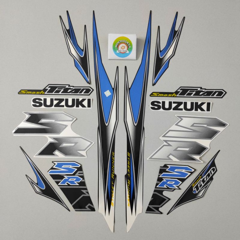 Striping Suzuki Smash SR Titan 2010 Hitam Putih stiker list body motor Suzuki Smash SR Titan terbaik