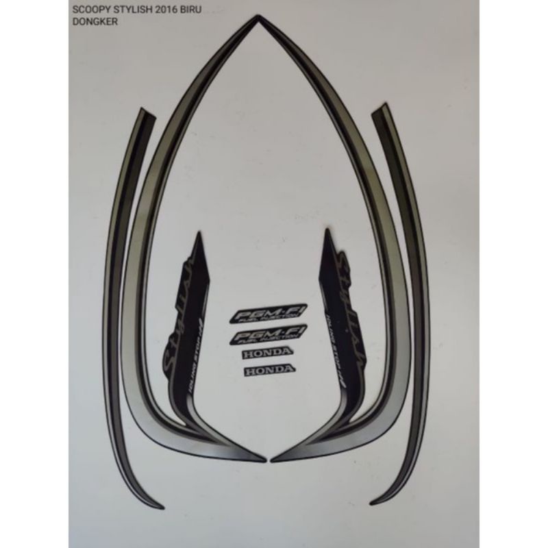 STRIPING SCOOPY STYLISH 2016 BIRU NAVI