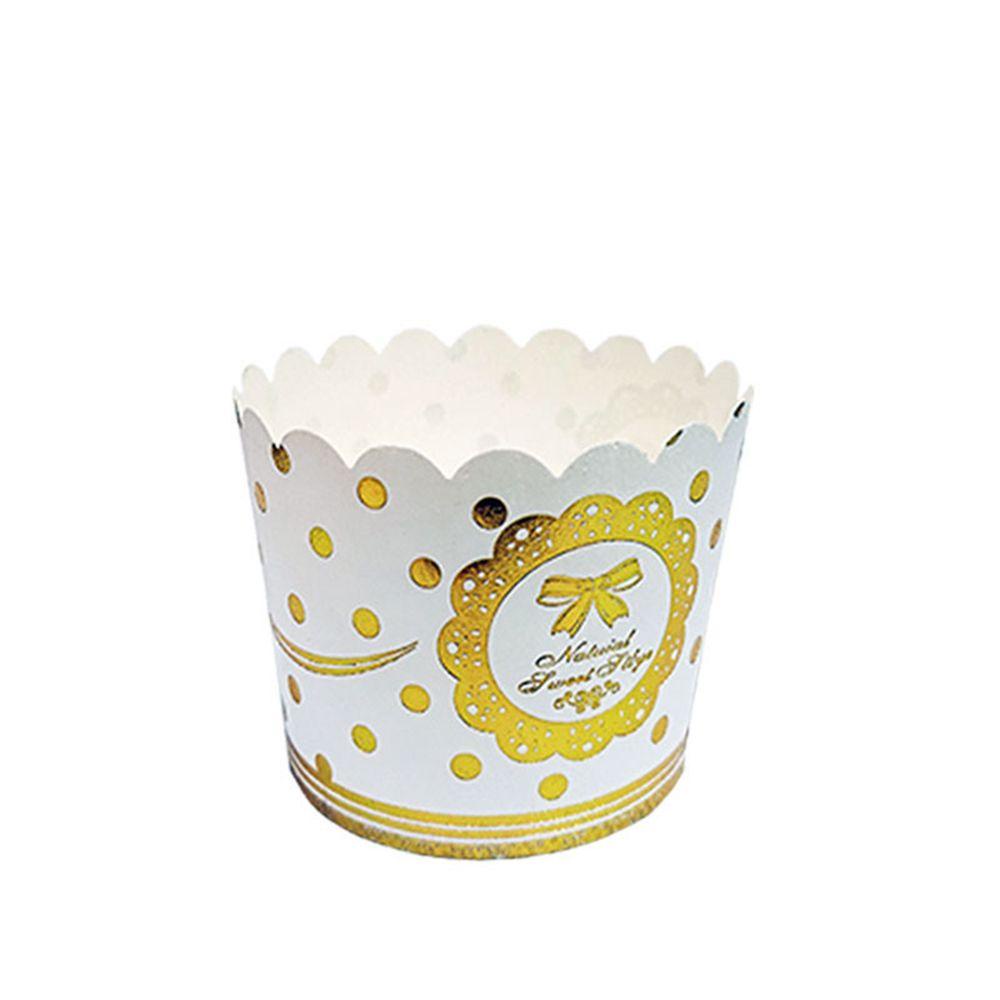 Solighter 50Pcs Cupcake Paper Cups Perlengkapan Pesta Dilapisi Emas Perak Kue Liner Muffin Cupcake Liners