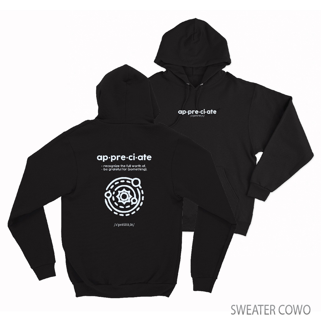 Sweaterpolos Hoodie Jumper APRICIATED ( Sablon ) Unisex Pria &amp; Wanita