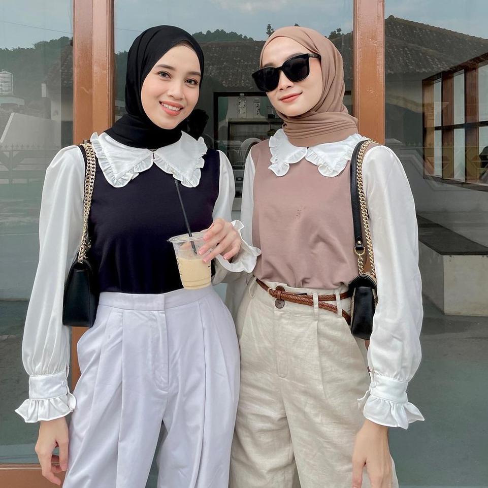 {Bonus 50%} [R.A] Twins Blouse Atasan Baju Muslim Wanita Korean Style Fashion Terlaris .,.,.,.,