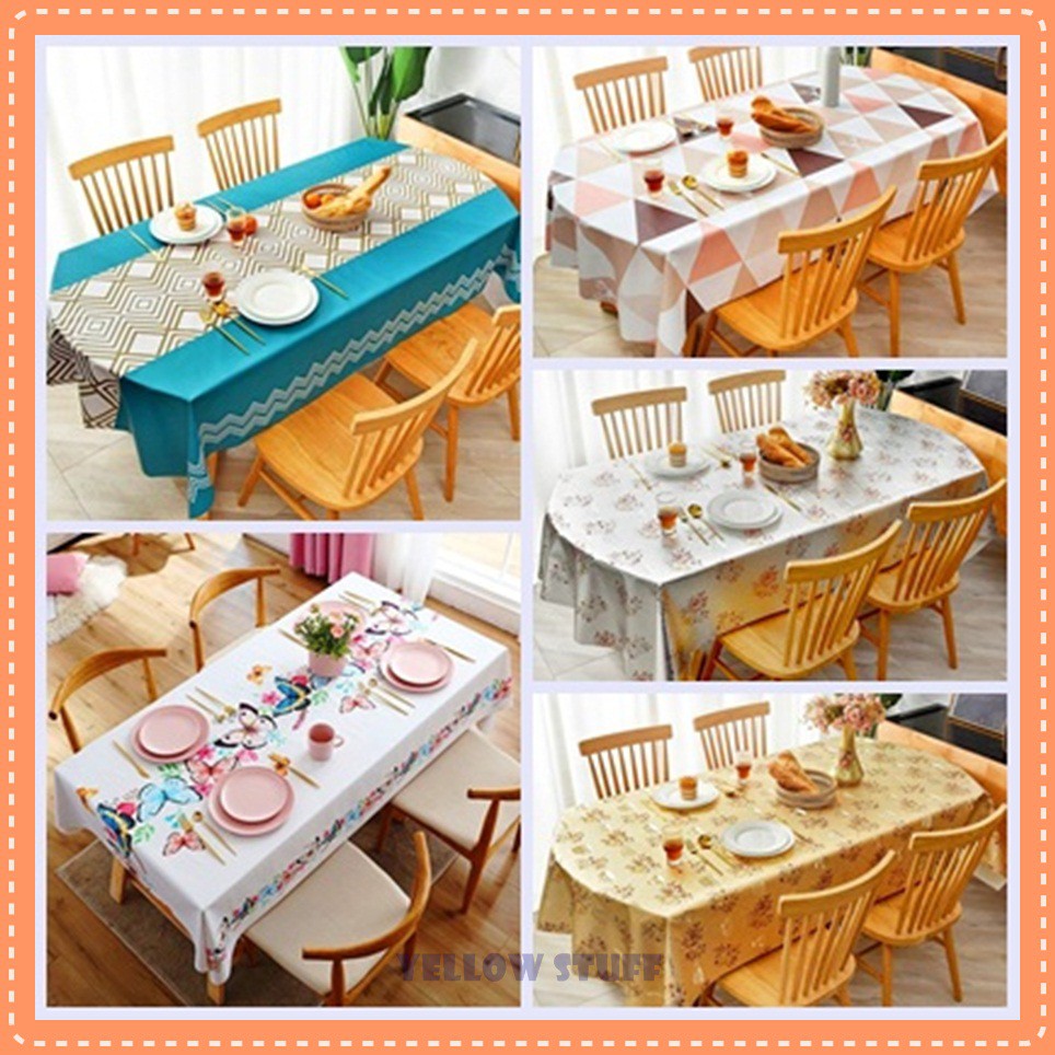 TAPLAK MEJA MAKAN WATERPROOF PREMIUM PVC TABLE CLOTH ALAS MEJA DAPUR