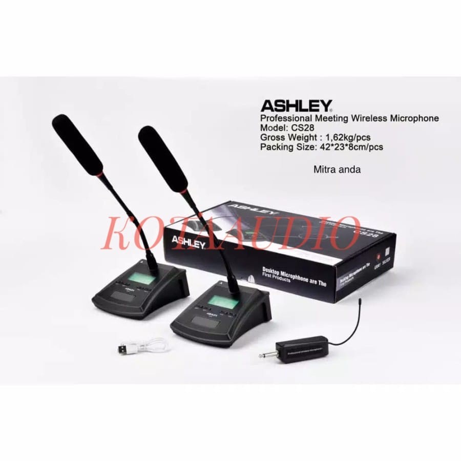 MURAH MIC PODIUM MEJA ASHLEY CS28 WIRELESS MICROPHONE CS 28 ORIGINAL