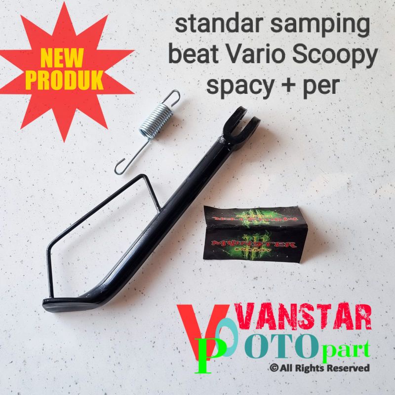 STANDA SAMPING JAGANG SAMPING HONDA BEAT VARIO SCOOPY SPACY 25 CM WARNA HITAM