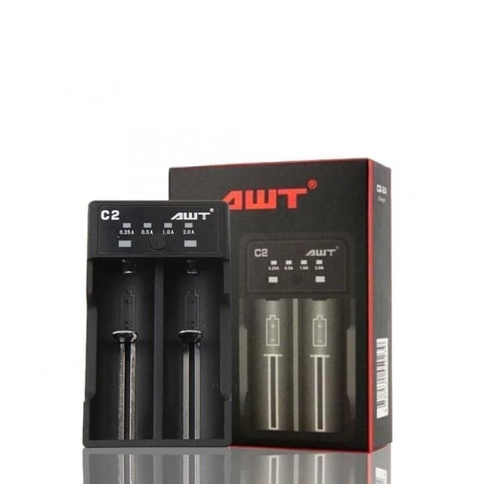 CHARGER AWT 2 SLOT CHARGER BATERAI VAPE