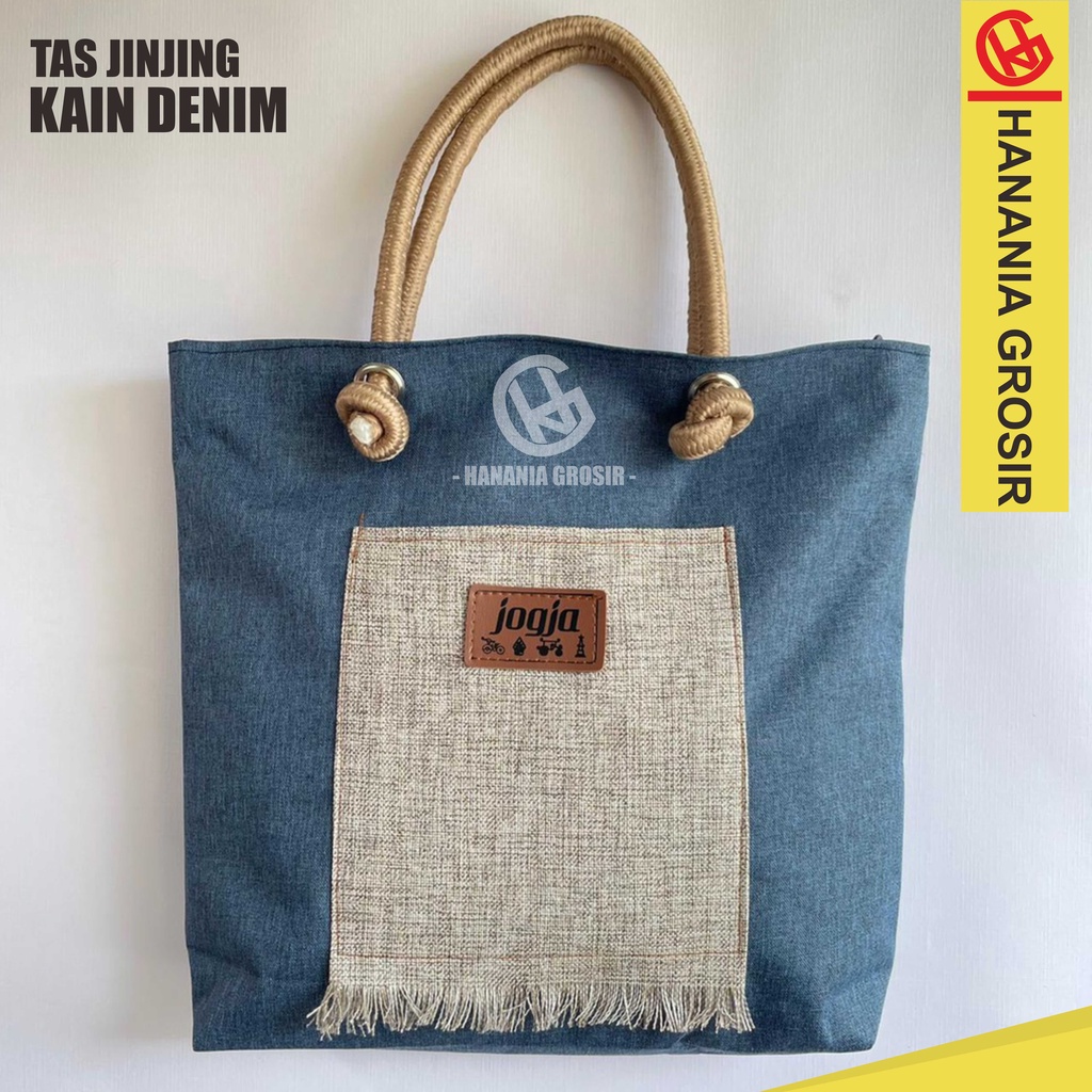 Tas wanita / Handbag Tali Sumbu / Top Handel Bag Jinjing Denim