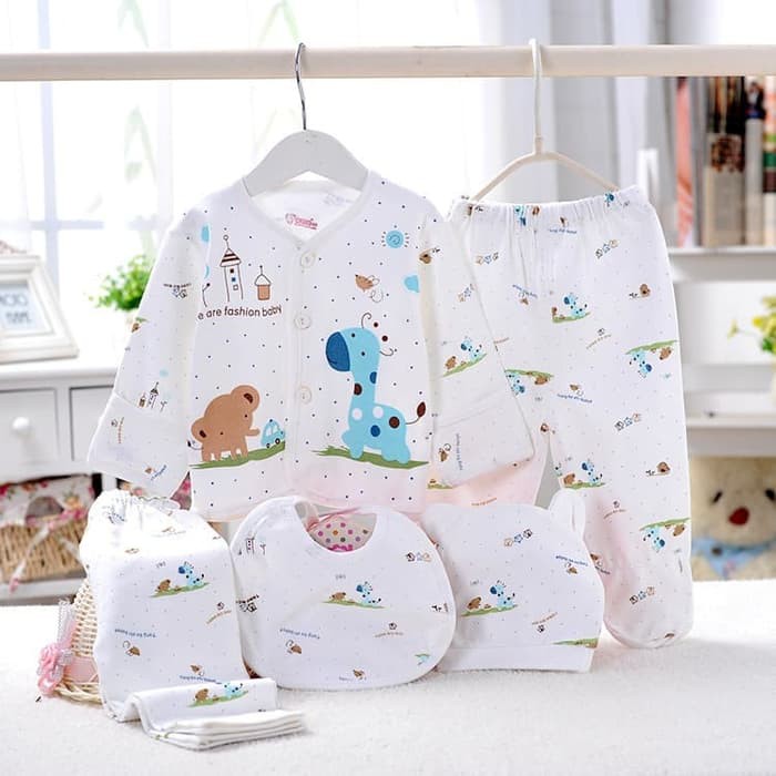 [Paket 5pcs] Perlengkapan Bayi Baru Lahir Baju Newborn Gift Set AQ3269-1