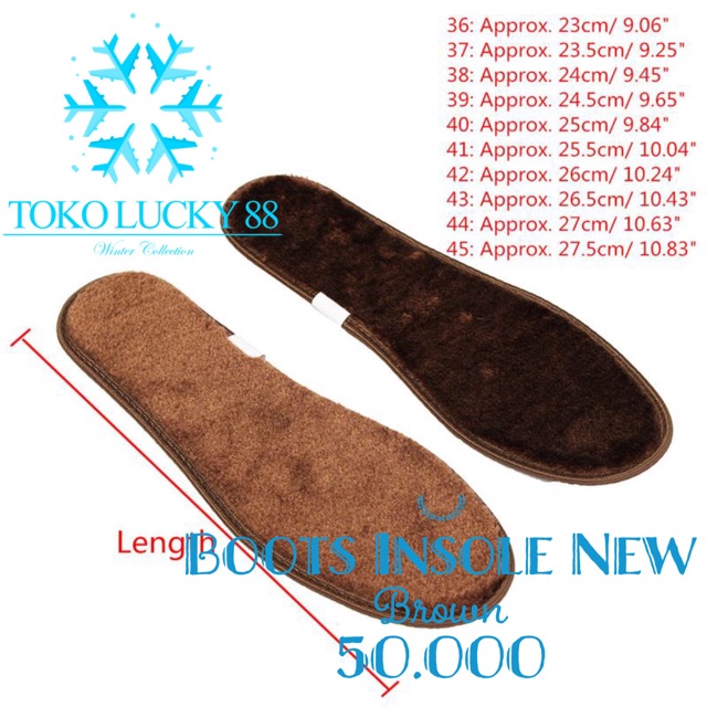 IMPORT MOLLAD Boots Insole New Alas sepatu thermal boots insole