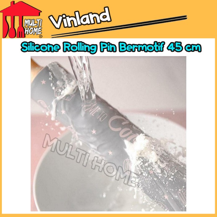 Vinland Silicone Rolling Pin Bermotif 45 cm Penggiling Adonan Silikon