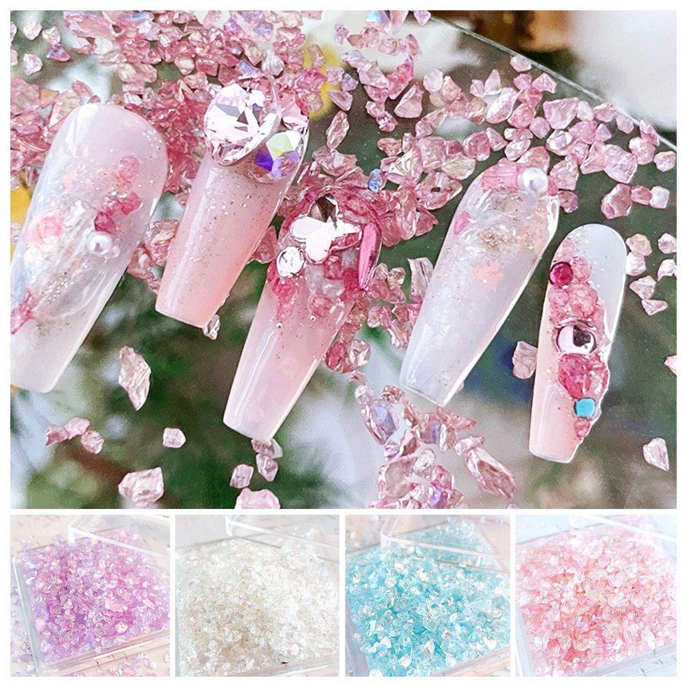 Mxbeauty Nail Art Rhinestones Multiwarna Glliter Membuat Perhiasan Permata Ornamen Tidak Teratur DIY Craft Nail Charms