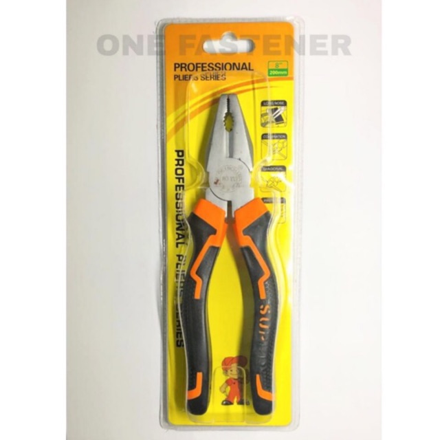 tk0156 TANG KOMBINASI Jepit 7 inch Gagang Karet BAJA Vanadium