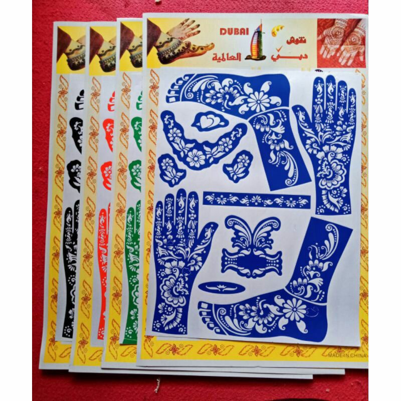 CETAKAN HENNA NEHA/Cetakan Tato Henna Tangan/Bisa COD