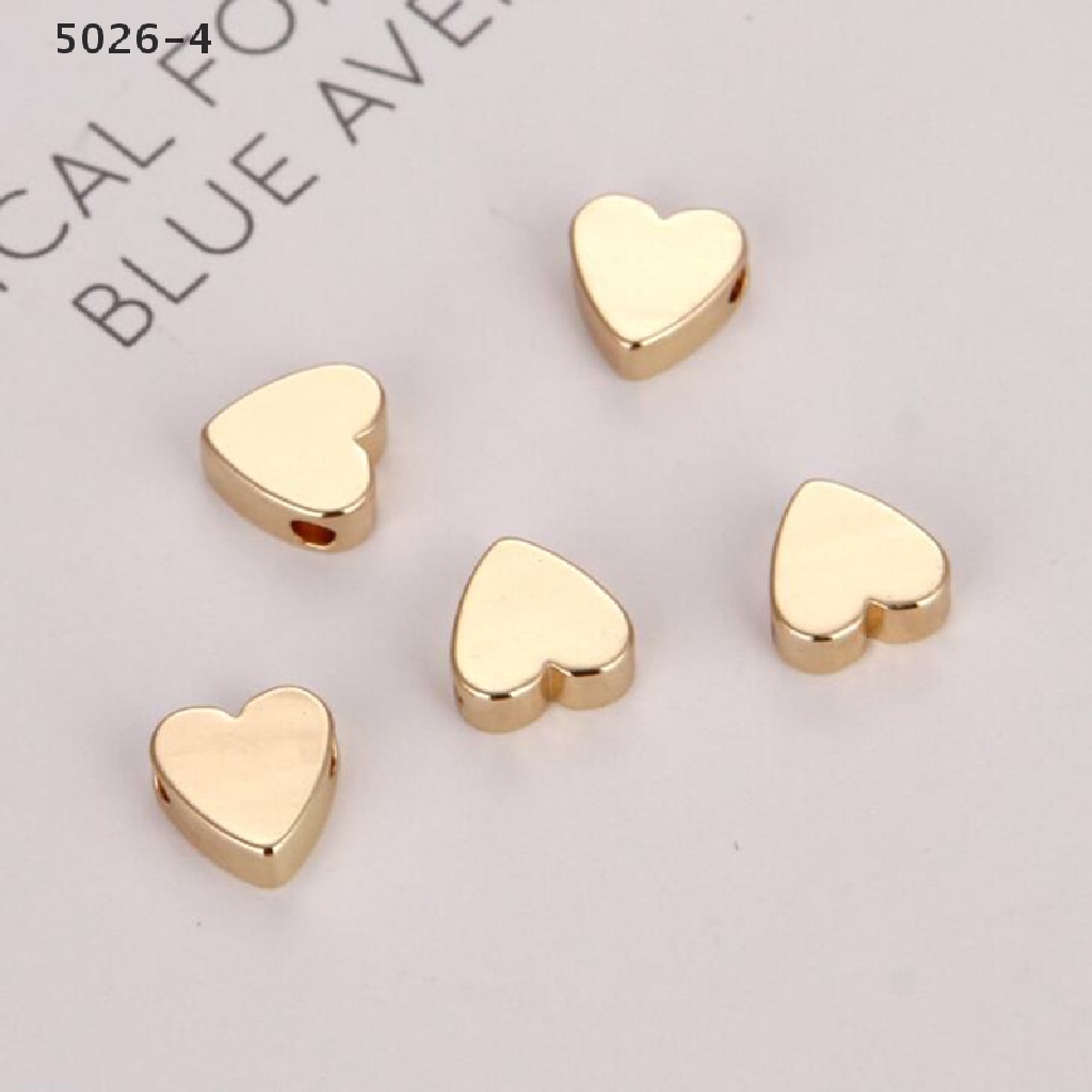 5026-4 70 Pcs Golden Peach Heart-Shaped Spacer Beads Loose Bead DIY Necklace Bracelet 5026-4
