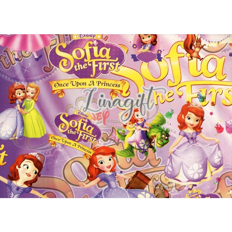 ( 5 Lembar ) SR PRINCESS - KERTAS KADO GLOSY - GIFT WRAP PAPER FROZEN SOFIA THE FIRST ANNA ELSA