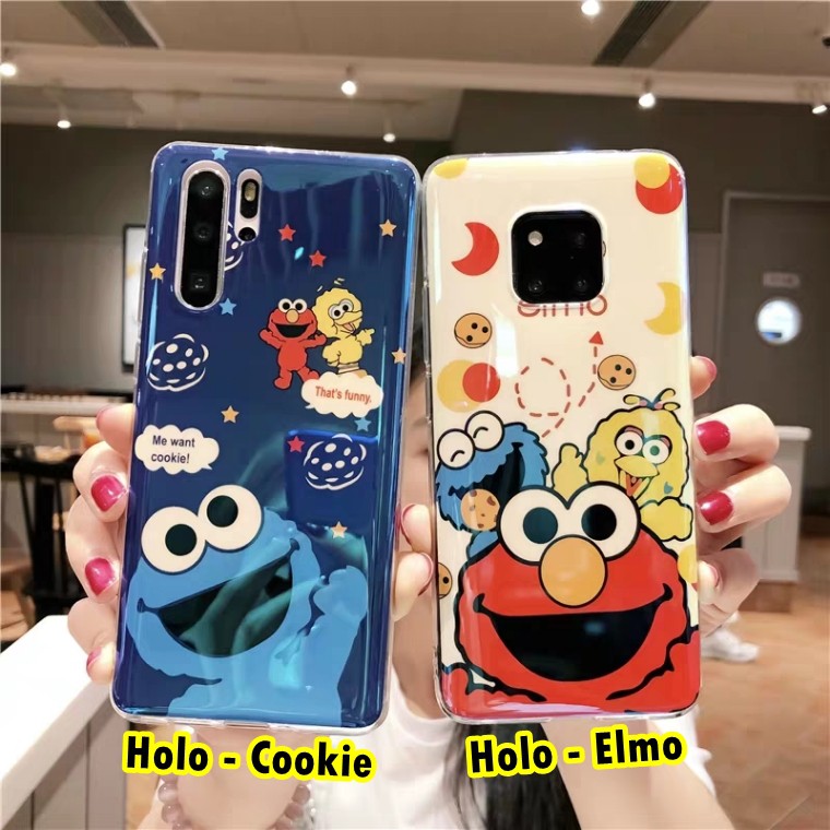 Hologram Case Elmo Oppo A5 A9 A31 A3s A5s A7 A1k Realme C2 Vivo S1 Y12 Y15 Y17 Y91 Y93 Y95 Casing