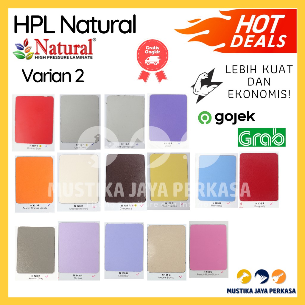 Natural HPL Natural Warna Solid  Colour Bukan HPL Taco HPL Woodgrain Emboss Putih Murah Varian 2