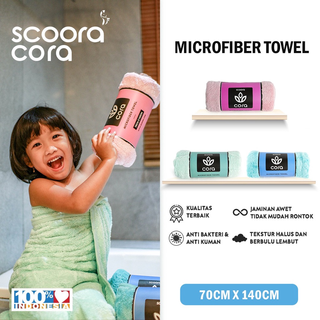 SCOORA Cora Handuk Microfiber 70 X 140 - Tosca