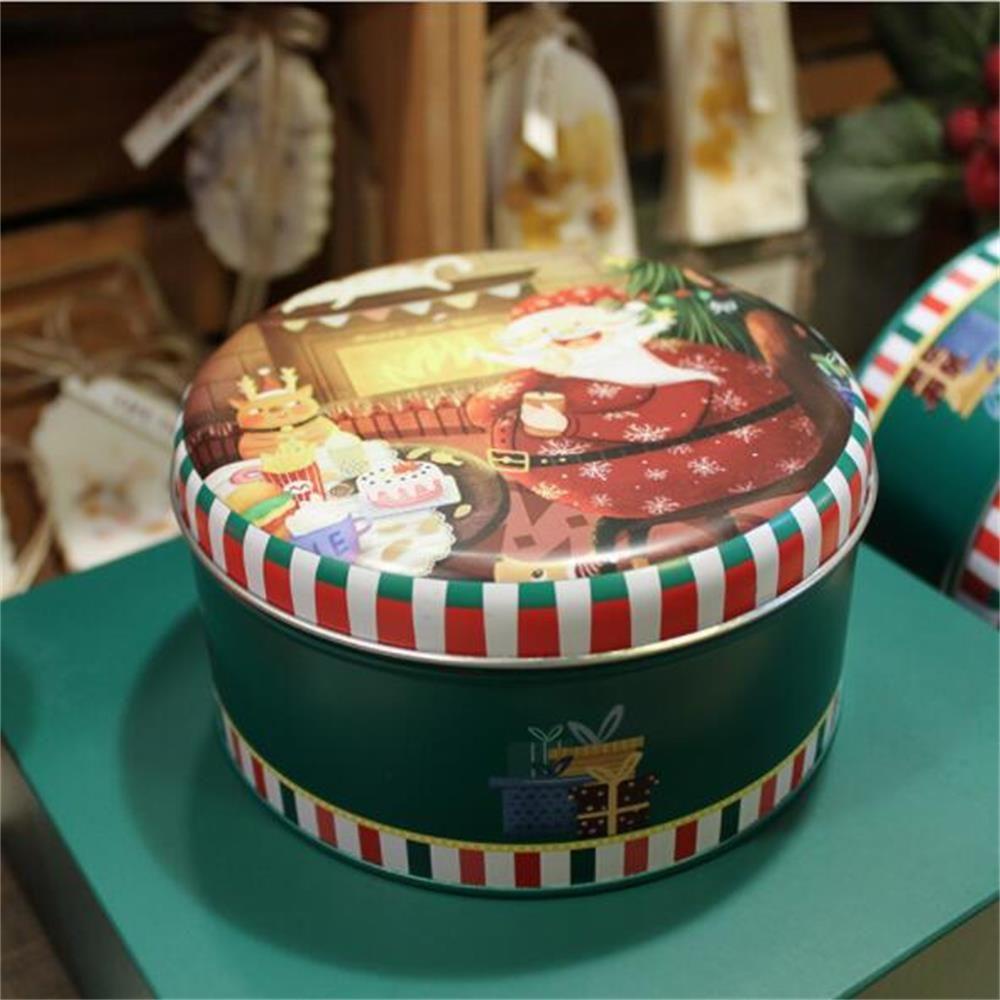 R-flower Christmas Tin Gift Box Dekorasi Natal Tinplate Kotak Hadiah Motif Rusa Untuk Cookies Candy Cookie Box