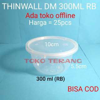 Thinwall food container 300ml / Cup salad 300ml/ Cup puding 300ml / Mangkok plastik / Mangkok Bening