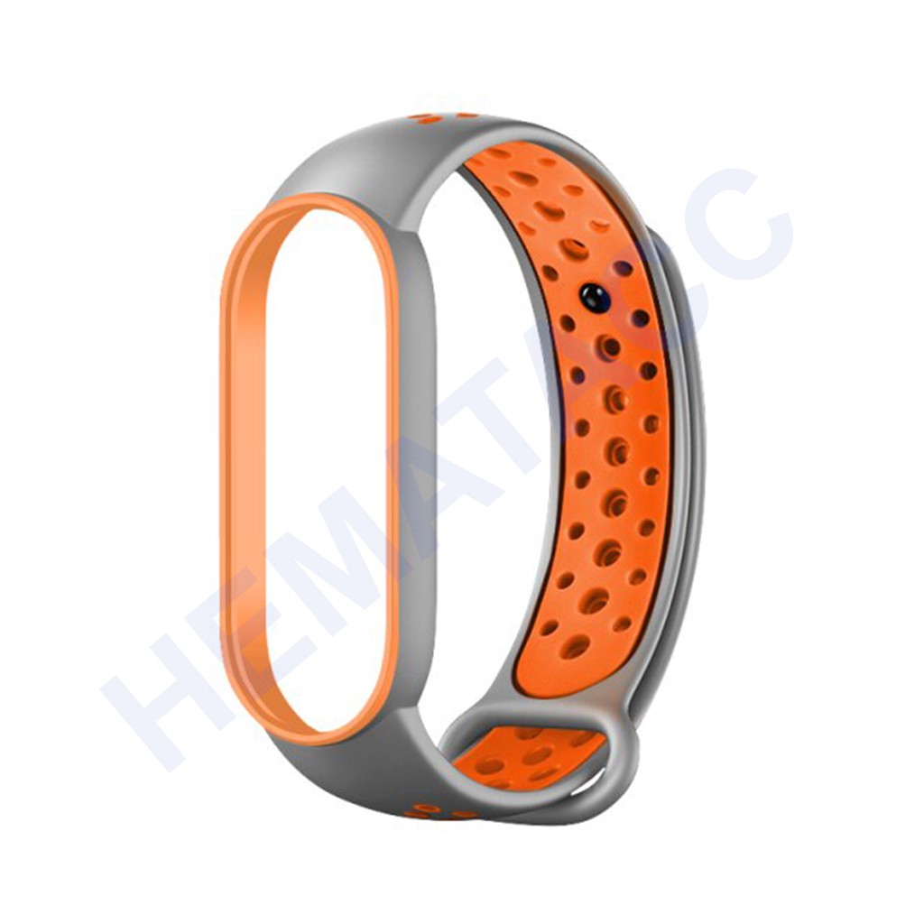 Sporty Strap Mi Band 5 / Mi Band 6 / Tali Jam Sport Xiaomi Mi Band-Abu Orange