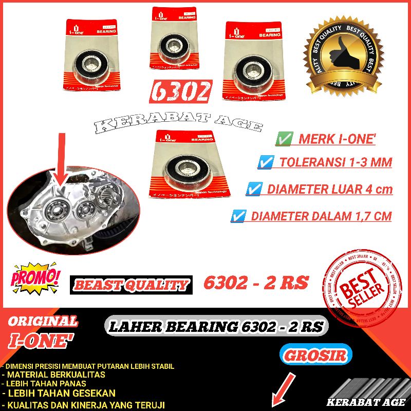 Bearing Bering Klaher Laher 6302 2 RS Original I-One