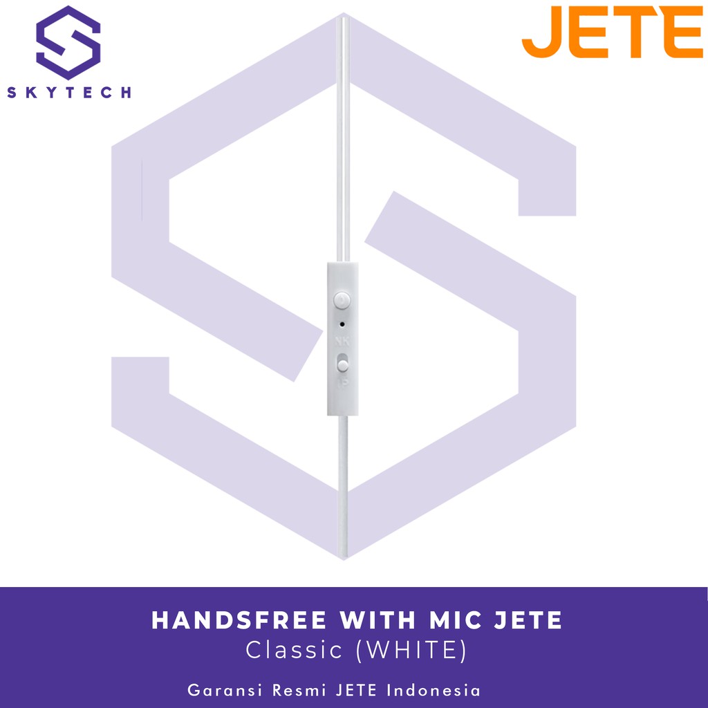 EARPHONE KABEL JETE CLASSIC WHITE ORIGINAL GARANSI RESMI