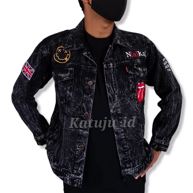 Jaket Jeans Pria | Jaket denim unisex full patch Nakal