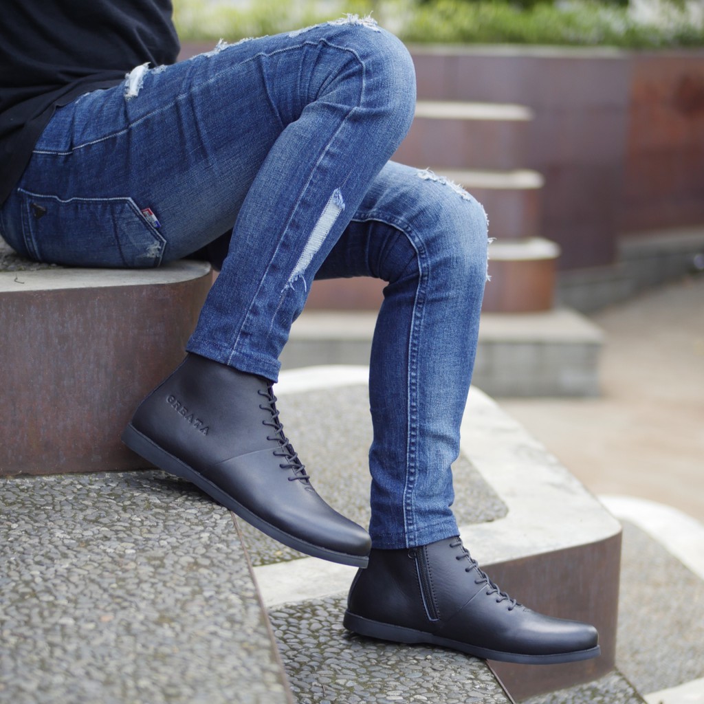 SVERKER BLACK (KULIT ASLI) |ManNeedMe x Greata| Sepatu Boots Pria ORIGINAL