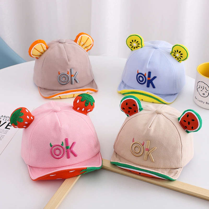 TOPI BASEBALL / TOPI BUCKET ANAK LUCU BORDIR MOTIF BUAH FASHION ANAK UNISEX CNA