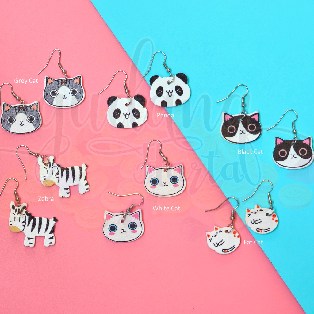 Anting Panda Kucing Zebra Lucu GH 203419