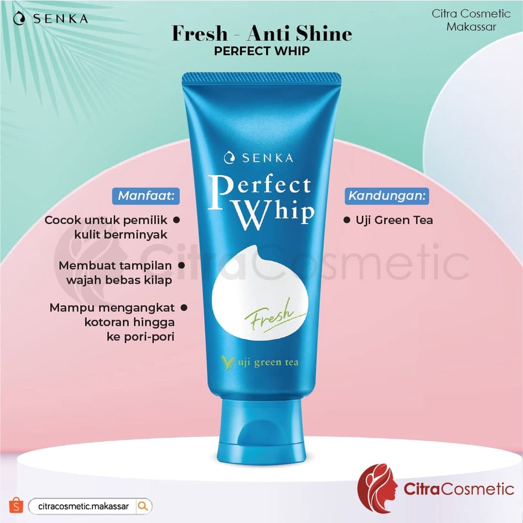 Senka Perfect Facial Foam 100GR Series Acne Care | Collagen In | Fresh Anti Shine | Perfect Whip | Clay | Vibrant  White