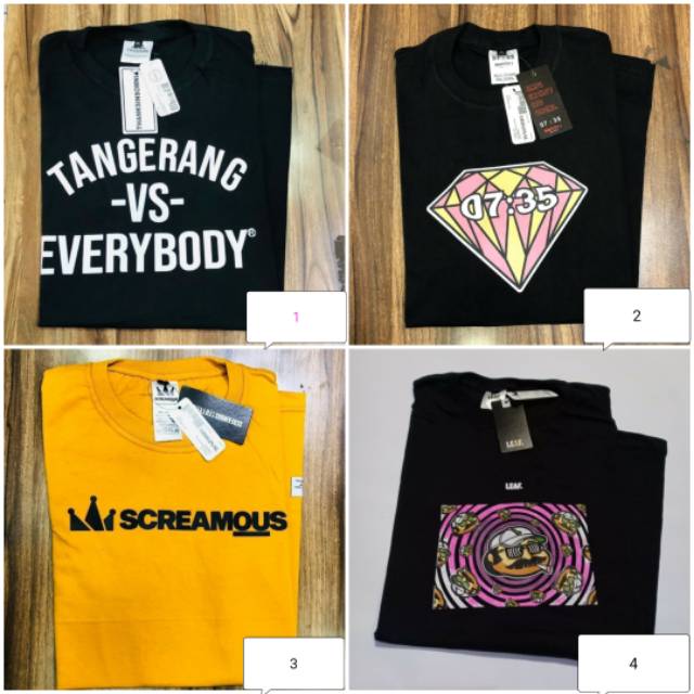 COD BAYAR DI TEMPAT BAJU KAOS DISTRO ORIGINAL KAOS MURAH SCREAMOUS SMITY LE AF THANKS INSOMNIA