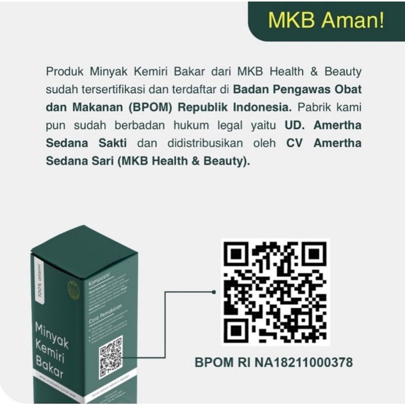 MINYAK KEMIRI BAKAR ASLI BALI 100 ML[ORIGINAL BPOM &amp; HALAL]