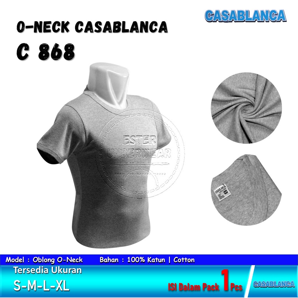 CASABLANCA Kaos Oblong Pria Dewasa R-neck C 868 Isi-1