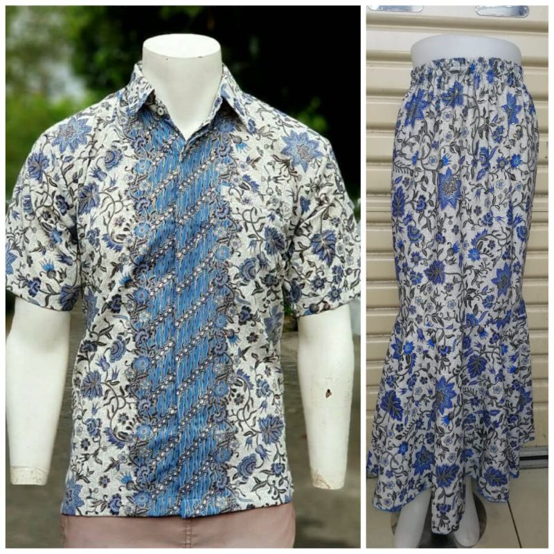 IndahKebaya | COUPLE ROK DUYUNG DAN KEMEJA PENDEK / COUPLE BATIK / ROK KEBAYA / KEMEJA CASUAL MURAH