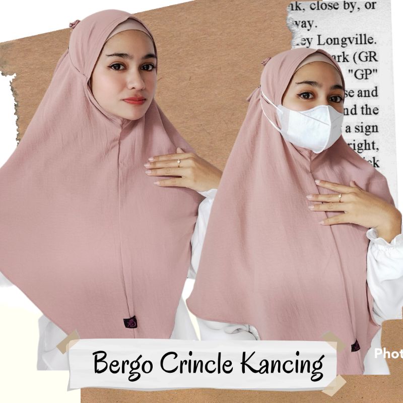 BERGO CRINCLE KANCING MASKER / JILBAB KONEKTOR / JILBAB INSTAN / JILBAB BERGO / BERGO CRINCLE / JILBAB CRINCLE / BERGO TALI / BERGO MARYAM CRINCLE