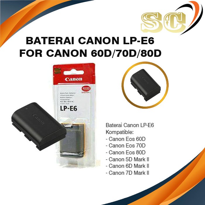 BATERAI CANON LP-E6 FOR CANON 60D/70D/80D