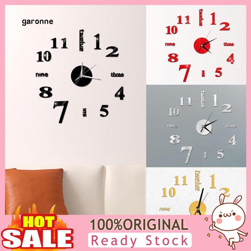 Ga Modern Numbers Letters 3d Wall Clock Sticker Diy Living Room Art Hanging Decor Shopee Indonesia