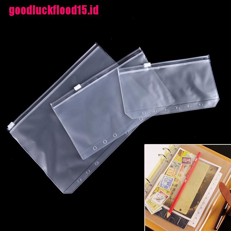 {LUCKID}A5/A6/A7 Transparent Zip Lock Envelope Binder Pocket Refill Organiser Stationery