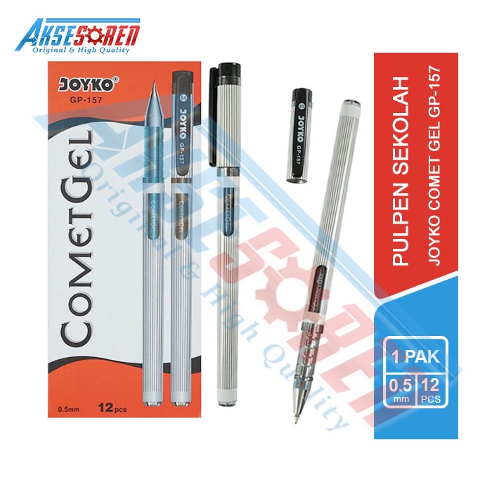 

Pulpen Comet Gel Joyko [GP-157/12 pcs] / Ballpoint Pena Pen Tinta Hitam [1 Pack]